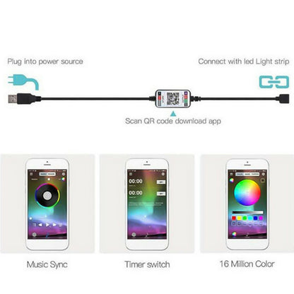 Transform Your Space with the LED Bluetooth RGB Light Strip - Smart, Colorful, and Waterproof!