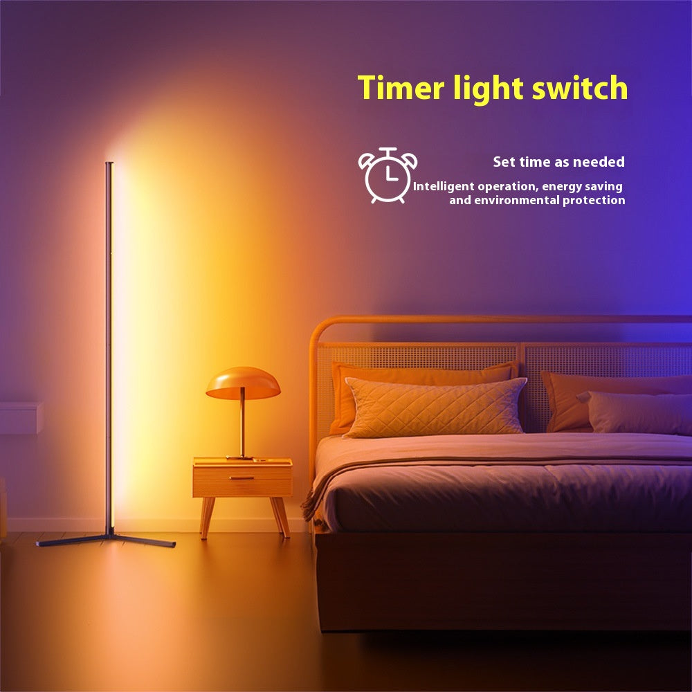 RGBIC Corner Floor Lamp – Smart LED Mood Light with App & Remote, Music Sync