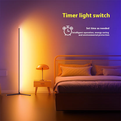 RGBIC Corner Floor Lamp – Smart LED Mood Light with App & Remote, Music Sync
