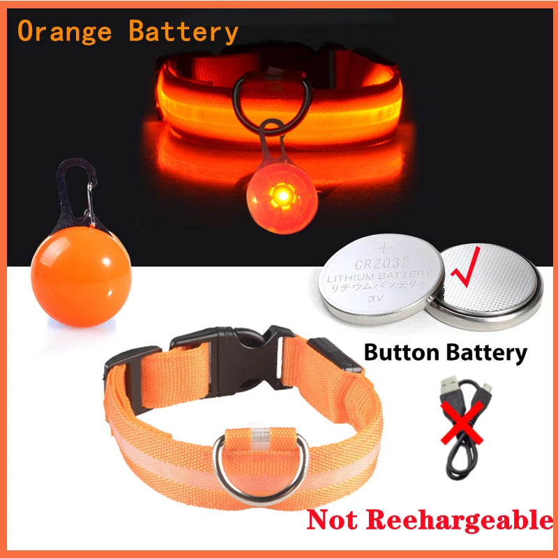 Illuminate Your Pet's Safety: USB Rechargeable Glowing Dog Collar with Detachable Pendant for Small Dogs and Cats