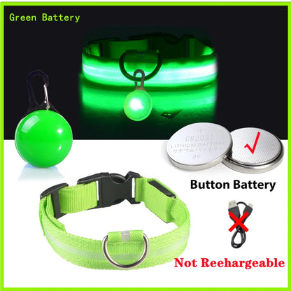 Illuminate Your Pet's Safety: USB Rechargeable Glowing Dog Collar with Detachable Pendant for Small Dogs and Cats