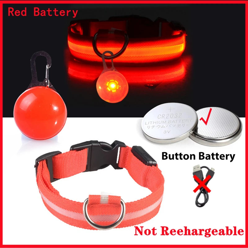 Illuminate Your Pet's Safety: USB Rechargeable Glowing Dog Collar with Detachable Pendant for Small Dogs and Cats