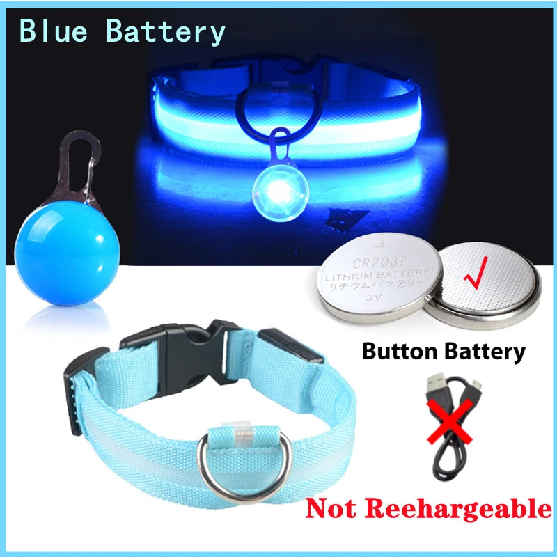 Illuminate Your Pet's Safety: USB Rechargeable Glowing Dog Collar with Detachable Pendant for Small Dogs and Cats